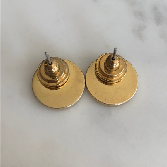 Tory Burch Logo Lacquer Button Stud Earrings - Picture 3 of 6